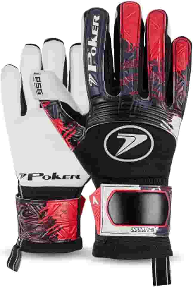 Luva De Goleiro Profissional Poker Infinity 2 Látex Alemão Grip Gel Gramado Sintético Natural Grama Society Campo Profissional Futebol Oficial
