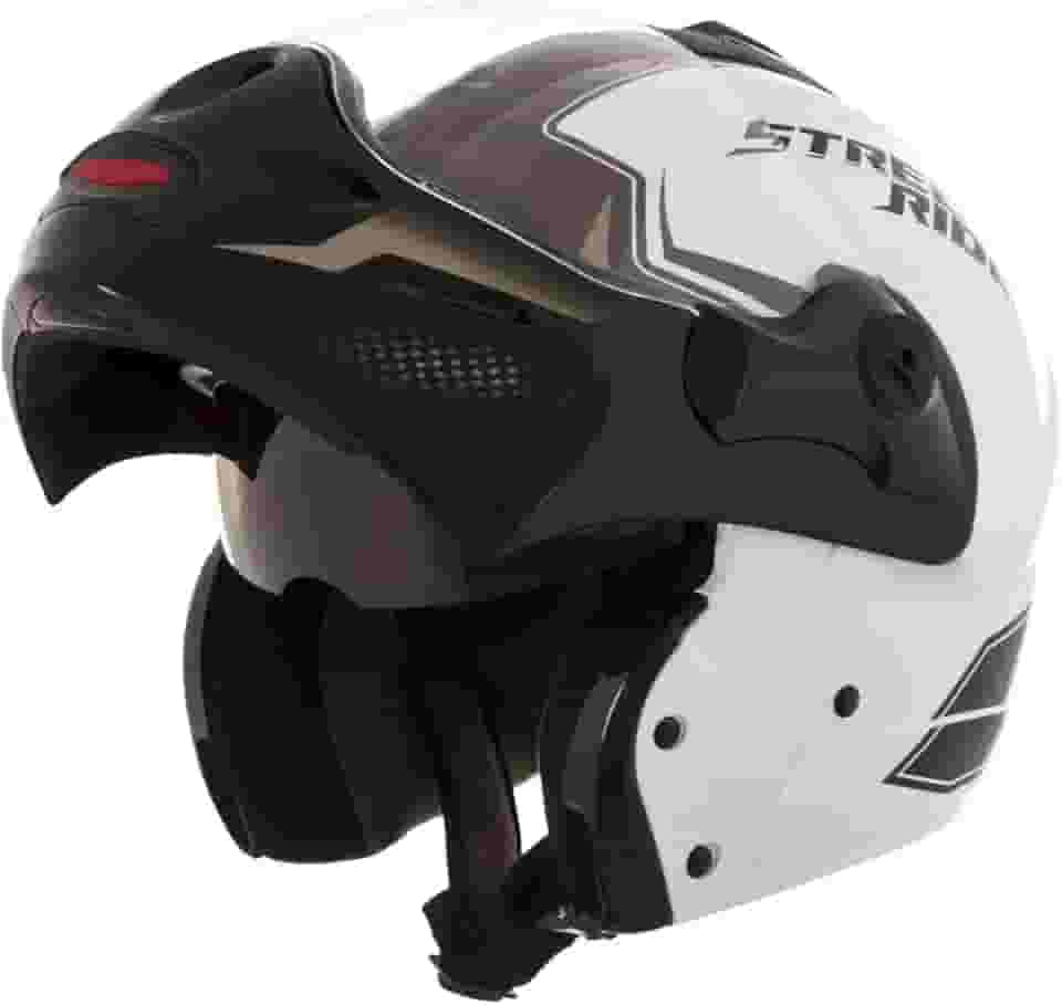 Capacete de Moto Mixs MX Captiva Route Brilhante Com Viseira Interna Solar Óculos de Sol Articulado Escamoteável Robocop Cinza Com Cinza