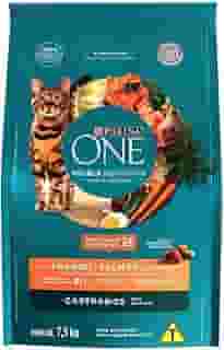 Purina One - Ração para Gatos Adultos Castrados, Frango e Salmão, 7,5kg