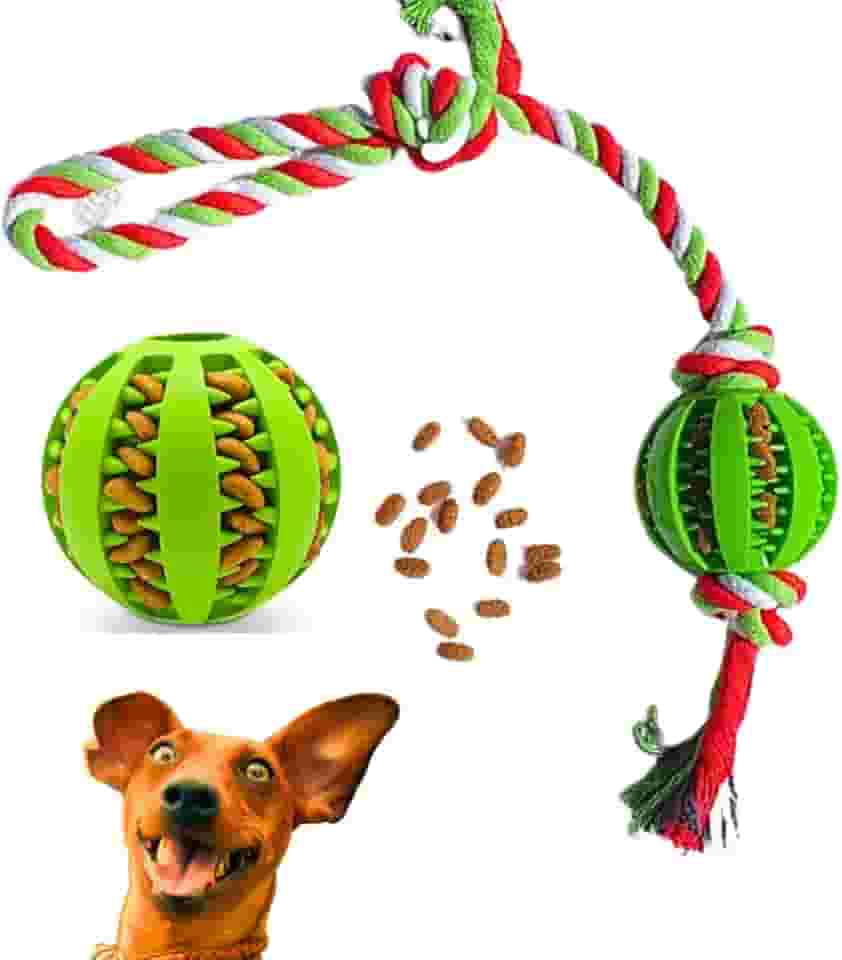 Brinquedo Corda Bola Bolinha Mordedor Pet Cães Cachorro Porta Petisco Ração Limpeza Higiene