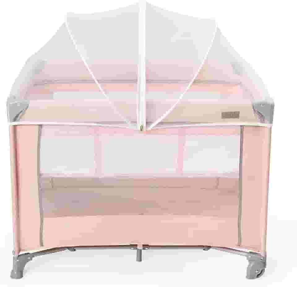 Berço Portátil Infantil Cercado 0-15kg Lazy MaxiBaby (Rosa)