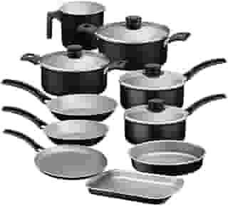 Jogo de Panelas Tramontina Turim em Alumínio com Revestimento Interno e Externo em Antiaderente Starflon Max Preto 10 Peças