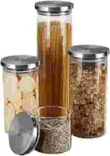 Potes Herméticos Porta-Mantimentos com Tampa de Inox Electrolux - 4 unidades