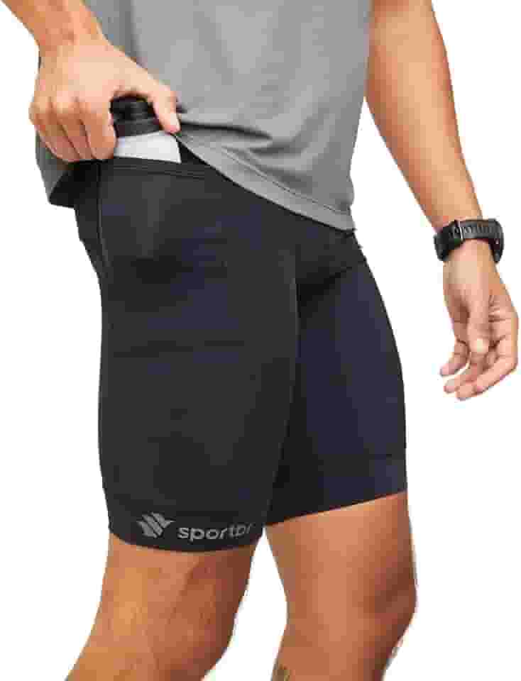 Bermuda de Compressão Masculina com 6 Bolsos - Short Térmico para Exercícios, Proteção FPU 50 - Ciclismo, Corrida - Sport BR