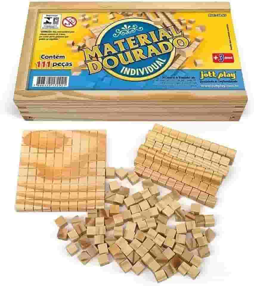 Aveeno Material Dourado 111 Peças Madeira Pedagógico Montessori