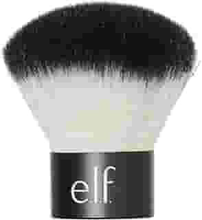e.l.f. Escova facial Kabuki, cabelo sintético, versátil, compacta, aplica bronzer, pó ou iluminador, macio, absorvente, molhado ou seco, compacto, tamanho para viagem, 18 g