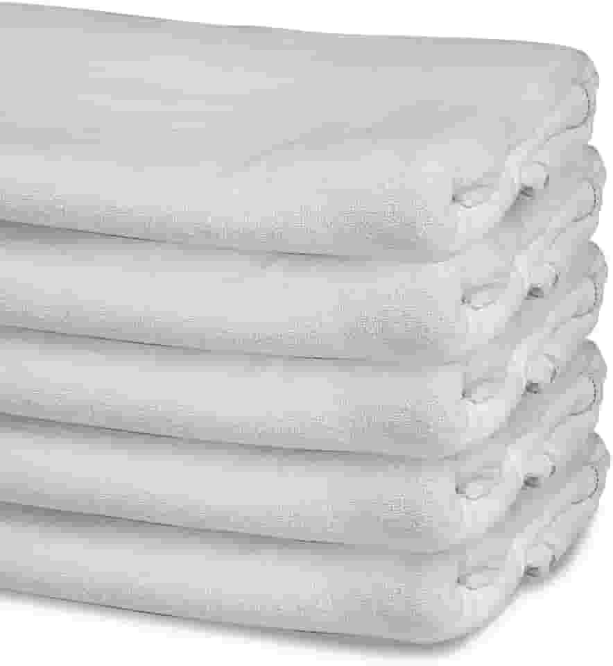 Kit 5 Panos de Chão Duplo, Algodão, Saco Alvejado Limpeza 40 x 60cm (Branco)