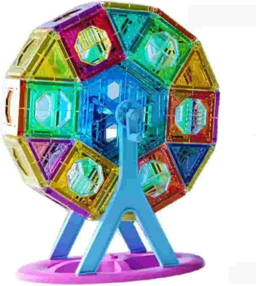 Blocos de Montar Magnéticos Roda Gigante, Brinquedo Educativo para Crianças, 73 Peças