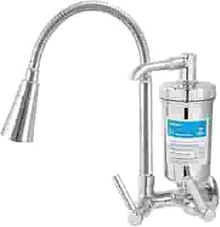 Torneira Com Filtro Gourmet Pia Cozinha De Parede Metal Cone