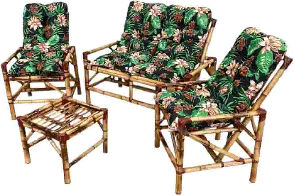cadeiras de bambu conjunto completo sofá móveis poltonas
