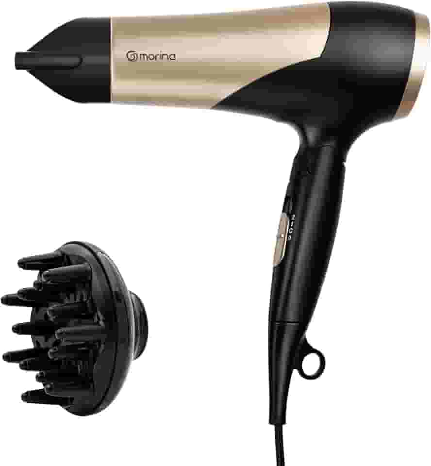Secador de Cabelo, Equipado com Concentrador de Ar e Difusor, 127V, 1200W, Plugue de Energia de 10A