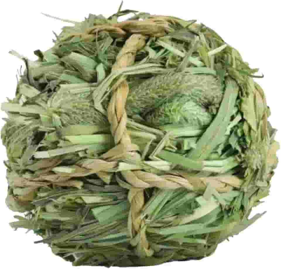 Baoblaze Brinquedo de mastigar de coelho Timothy Grass bola de feno para animais pequenos brinquedos molares para pendurar ratos, chinchilas, coelho