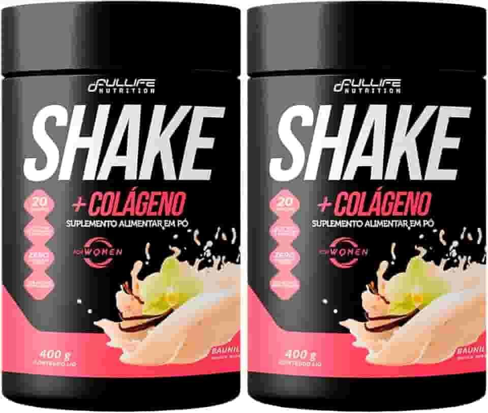 Shake Substituto de Refeição Zero Açúcar Com Colágeno Fullife 400g 2 Unidades (400g, Baunilha)