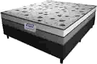 Cama Box Casal Colchão Espuma D33 Fort 138x188x59cm Cinza/Branco Gazin - Suporta até 150kg por Pessoa