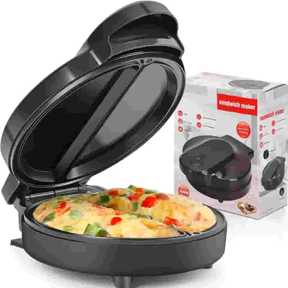 Sararm Omeleteira Elétrica, 2 Cavidades, Antiaderente, Preta, 110V