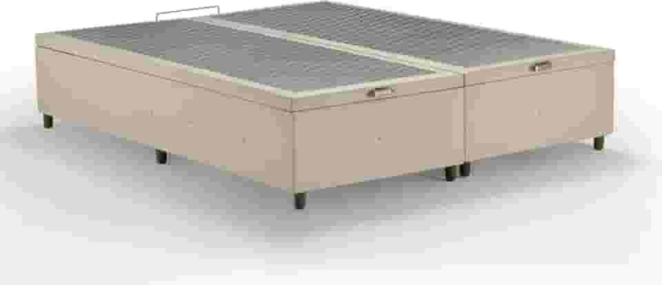 Box Baú Premium Linho Bege Queen