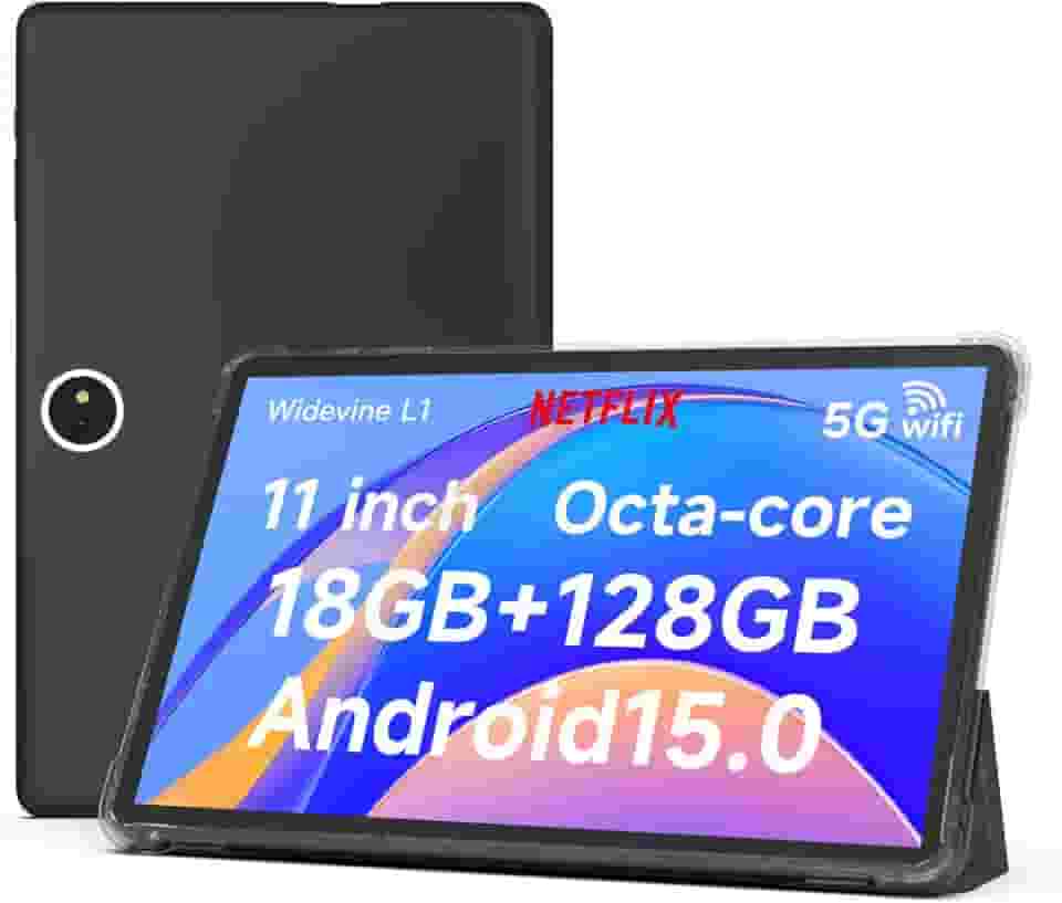 Tablet de 11 polegadas, 18 GB + 128 GB, tablet Android 15, expansível de 1 TB, câmera de 13 MP, processador Octa-Core 5G WiFi 8000 MAH, bateria de 28 cm IPS HD Touchscreen Google Tableta.