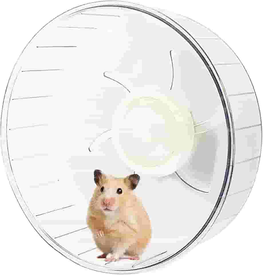 WHFPS Roda de exercícios silenciosa para hamster – acessórios de brinquedo para hamster de 19 cm, giratório silencioso para animais pequenos, animais de estimação, gerbil, anão, hamster sírio, ouriço,