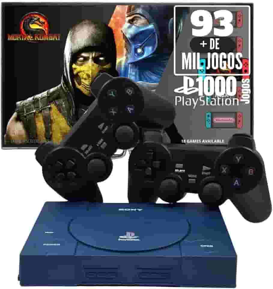 Console Retrô PSX com 93 mil jogos + 2 Controles diversos Games e Jogos + 1000 Jogos PS1