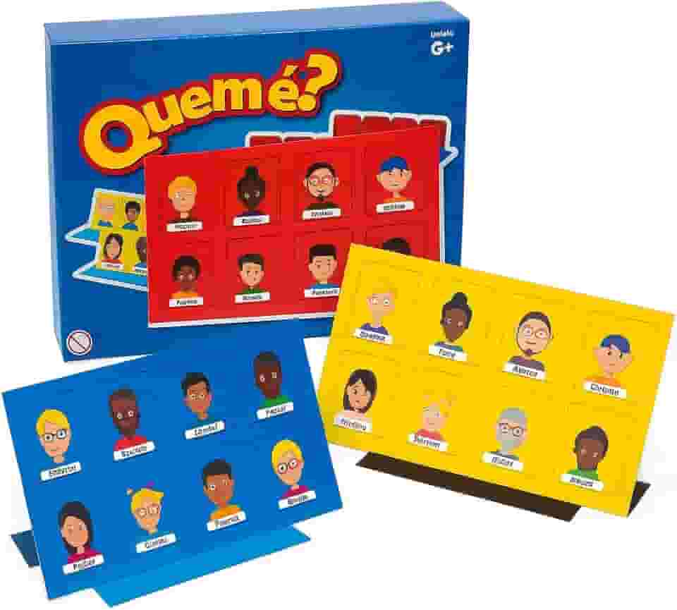 Jogo Quem é?, Clássico de Adivinhação para Família, 6+ Anos, Tabuleiro com Personagens