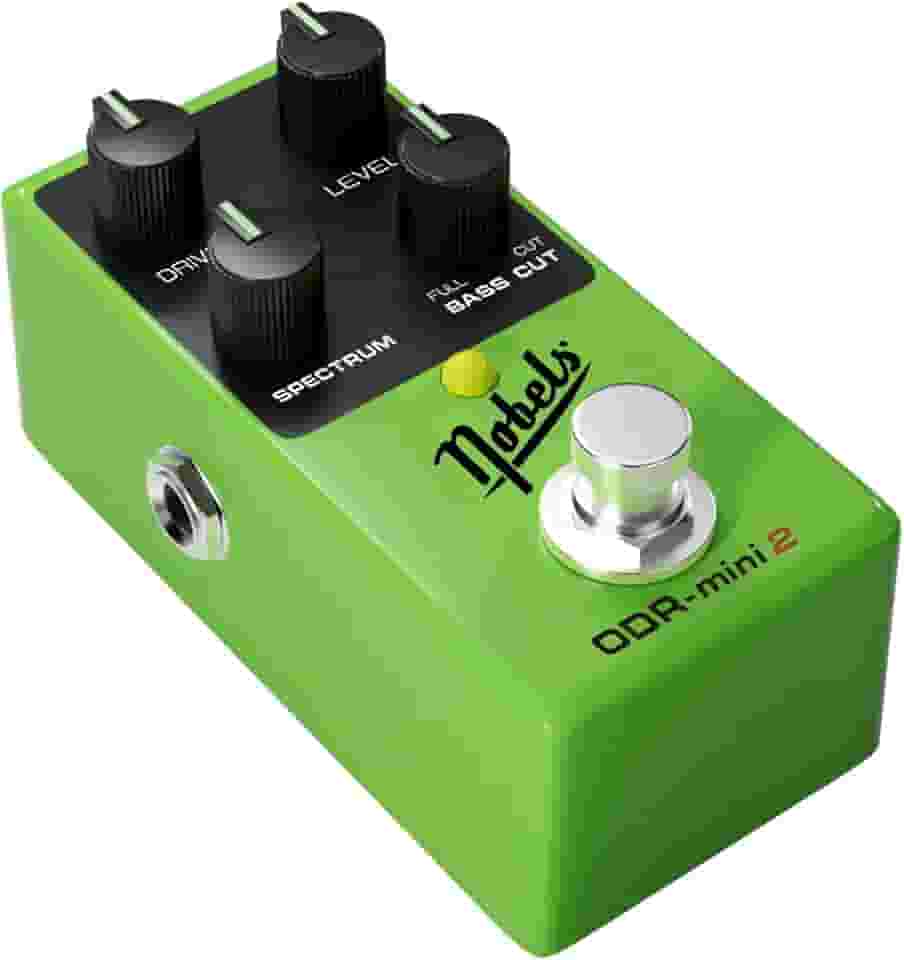 Nobels ODR-MINI 2 Pedal de Overdrive Compacto com Controle SPECTRUM, Corte de Graves e Knobs 'Glow in the Dark' - 9V~18V DC, True Bypass, Ideal para Blues, Rock e Hardrock