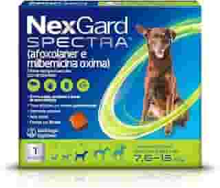 NexGard Spectra Antipulgas e Carrapatos e Vermífugo para Cães de 7,6 a 15kg - 1 tablete