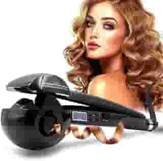 Modelador De Cachos, Cabelo Cacheado E Ondulado, Encrespador de cabelo automático LCD Anti-escaldamento Encrespadores Onda Ferramenta de modelagem de cabelo (Preta)