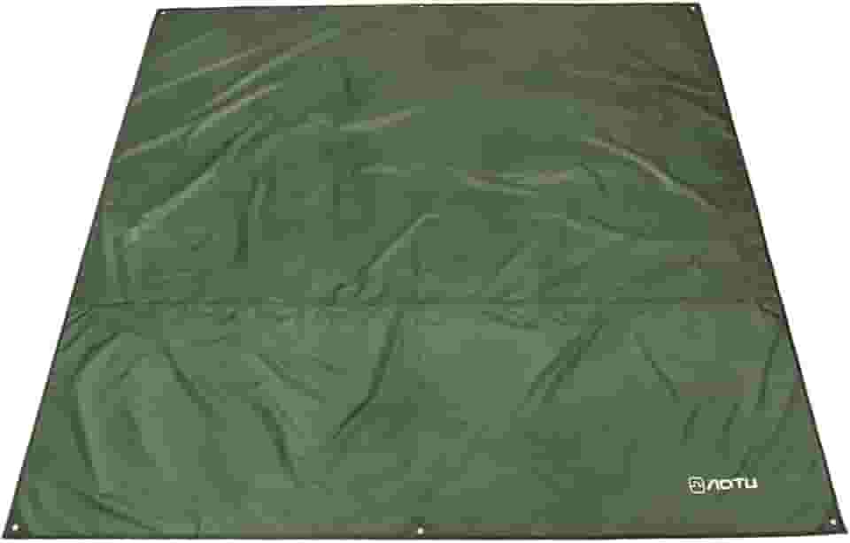 Azarxis Lona de barraca de acampamento lona impermeável para solo, toldo para guarda-sol, rede de dossel pegada, lençol de chão para abrigo de chuva e moscas (verde militar, P - 150 cm x 220 cm)