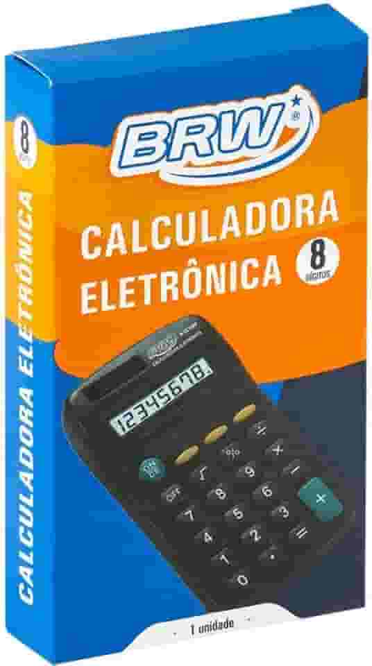 Calculadora Pequena 8 Dígitos de Bolso Preta, BRW