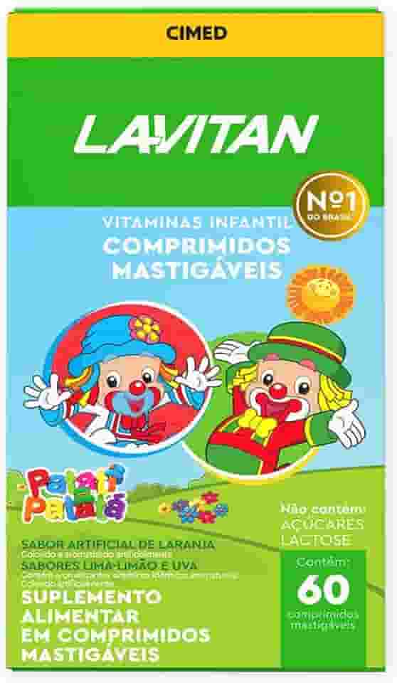 LAVITAN Vitamina Infantil Mastigável Tutti Frutti Uva+Limão Lavitan 60 Cápsulas