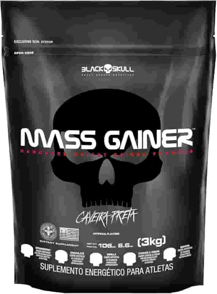 Black Skull Mass Gainer Refil (3Kg) - Sabor Baunilha