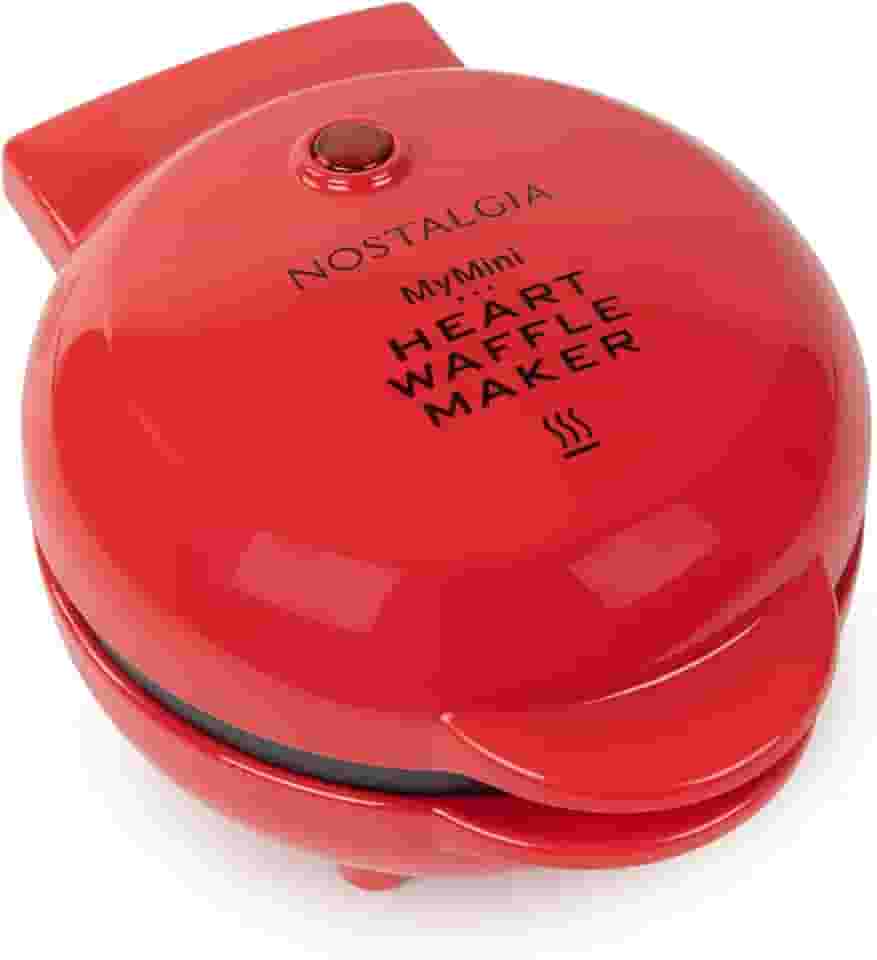 Nostalgia MyMini Máquina de waffle em formato de coração pessoal hash browns presente de dia dos namorados tamanho compacto
