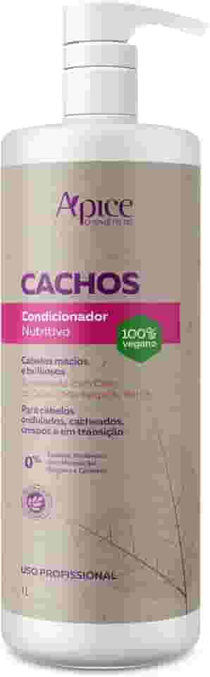 Ápice Condicionador Cachos Nutritivo | Nutrição, Selagem das Cutículas e Brilho com Óleo de Coco e Manteiga de Karité | Liberado para No e Low Poo | 1000ml