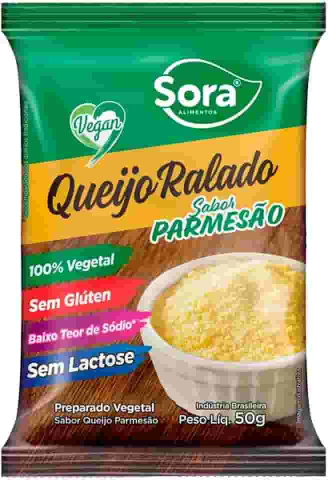 Sora Queijo Ralado Parmesão Vegetal Sem Lactose Vegano 50G