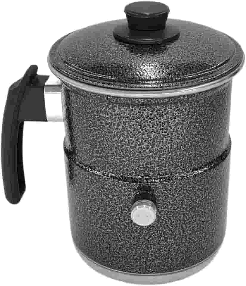Leiteira, Fervedor de Leite com Apito 1,0L na cor cinza craqueado.