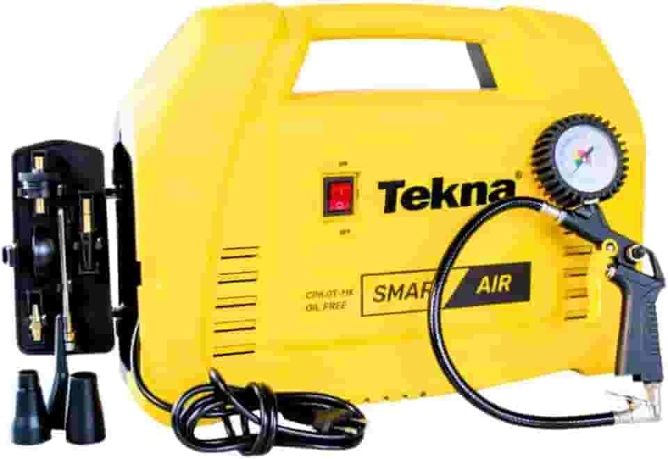 Tekna Compressor de Ar Portátil CP6.0T-2MK 1,5HP 220V – Ar Direto, 6 PCM de Vazão, Isento de Óleo, 116 Libras/pol² com Kit de Acessórios e Mangueira