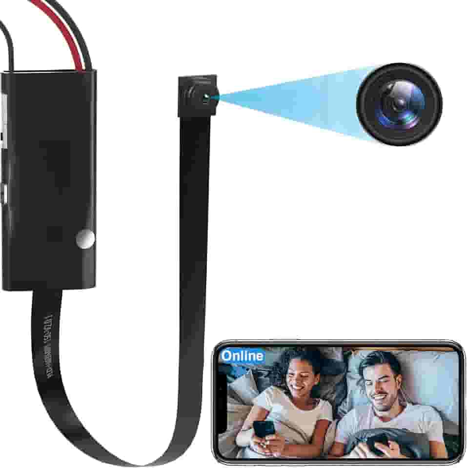 Kestanlora Câmera escondida sem fio DIY portátil 1080p HD WiFi, mini câmera espiã em tempo real, câmera de segurança para segurança interna