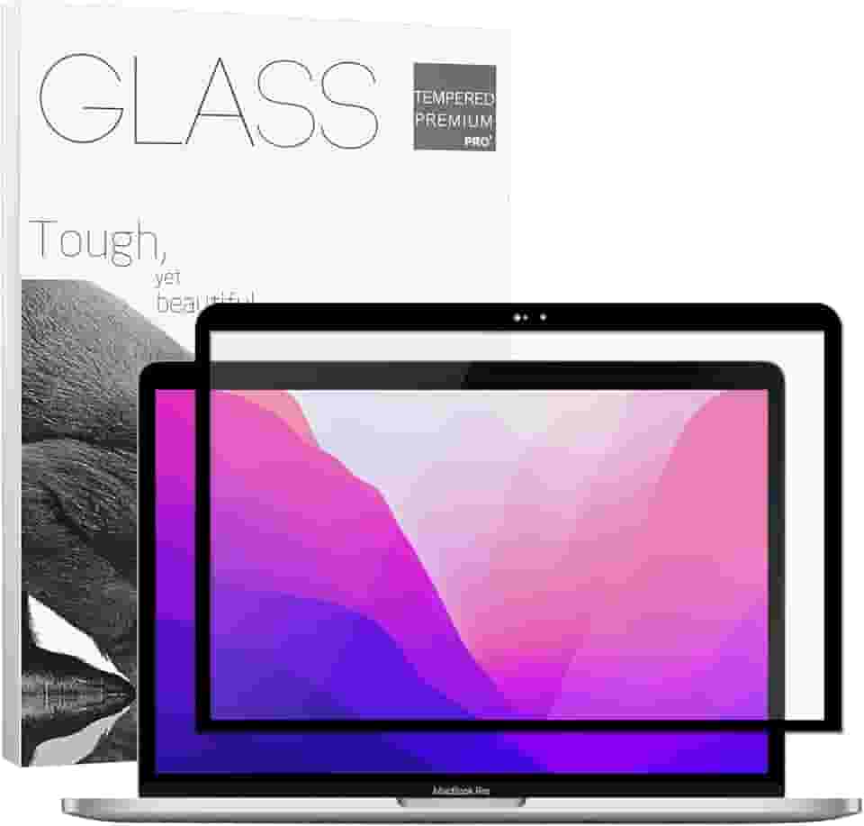 Película removível de vidro temperado para Macbook Pro 13 polegadas (M1/M2 2016-2022)/Macbook Air de 13 polegadas (M1 2018-2021), [GlasTR Slim] 9H livre de bolhas para Macbook Pro 13,3 polegadas M2