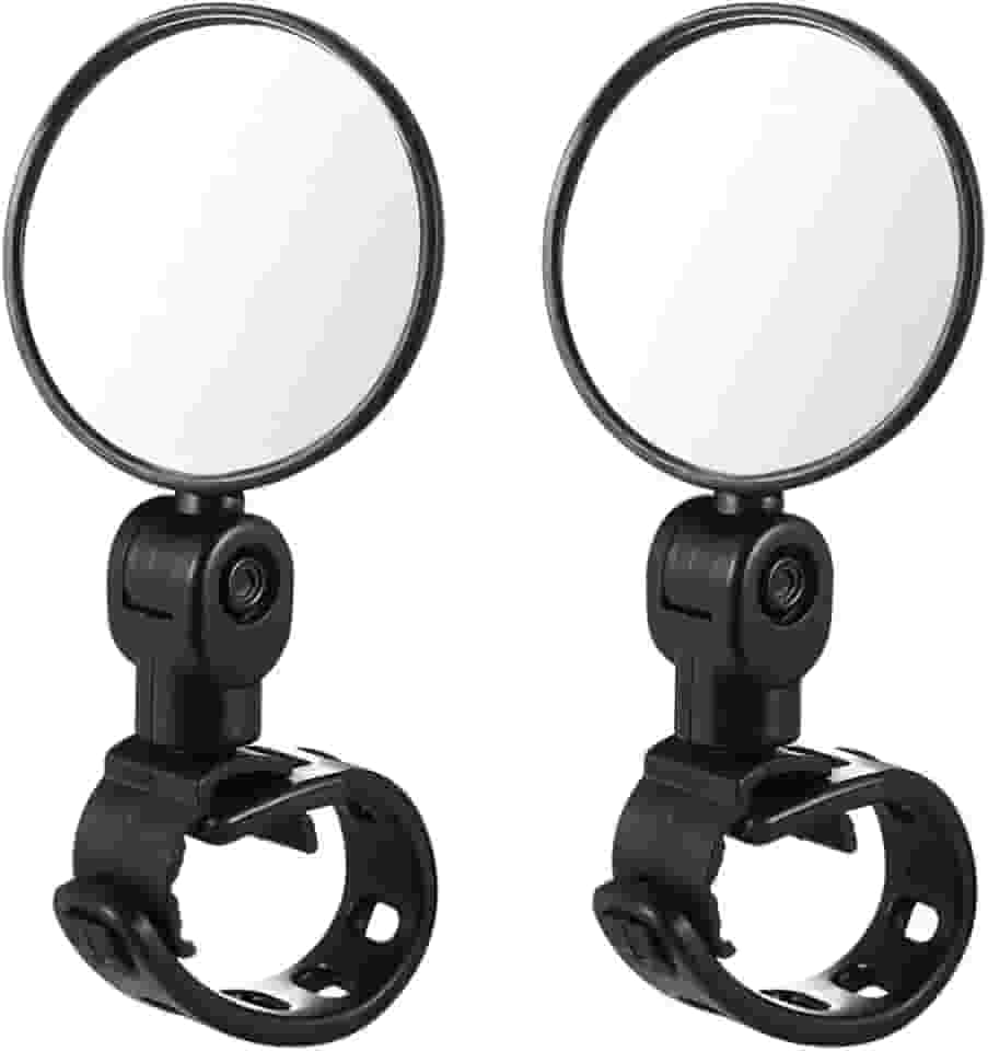 BESPORTBLE Espelho Retrovisor de Bicicleta 2Pcs, Giratório 360°, com Refletor Traseiro e Montagem no Guiador