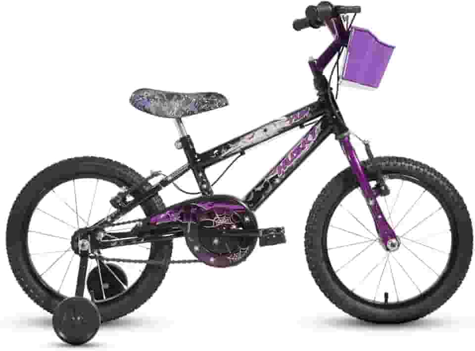 Bicicleta Infantil Feminina Aro 16 Wandinha Preta Menina Alumínio Husky