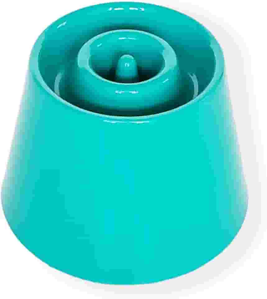 Comedouro Funcional Lento e Alto Dog Eat Verde Água Tamanho P para Cães