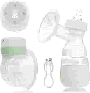 Bomba De Tirar Leite Elétrica, Coletor De Leite Materno Mãos Livres, Bomba de Mama Wearable Portátil, Livre de BPA, 3 Modos e 19 Níveis, Verde