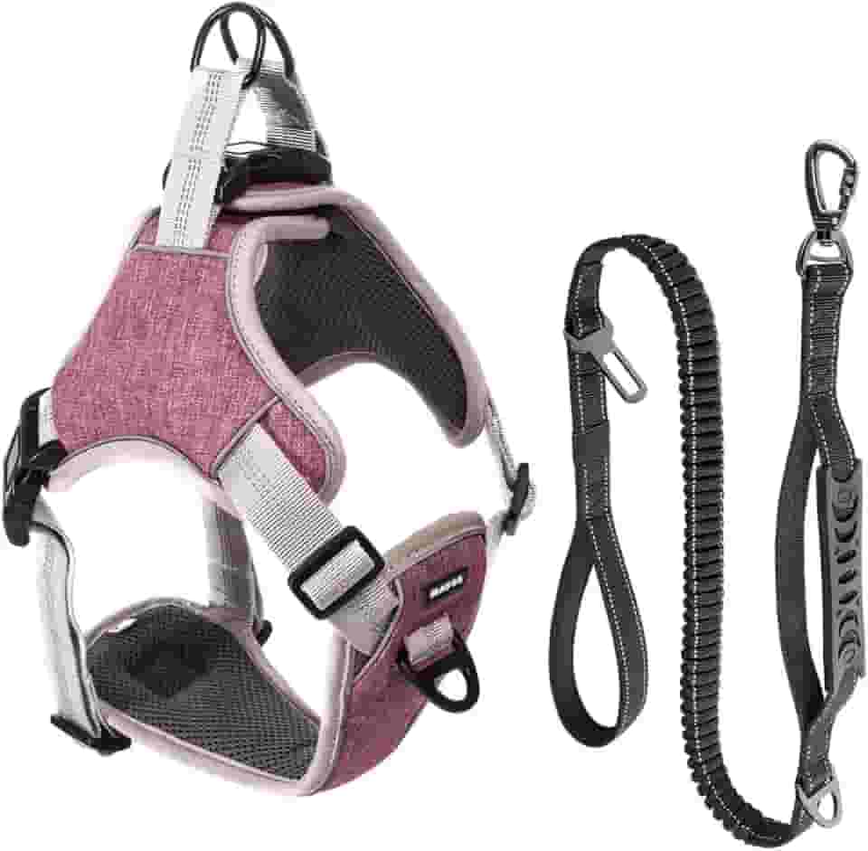 Coleira Peitoral e Guia Antipuxão Pet Cachorro MADOG Comfort (Rosa, G)