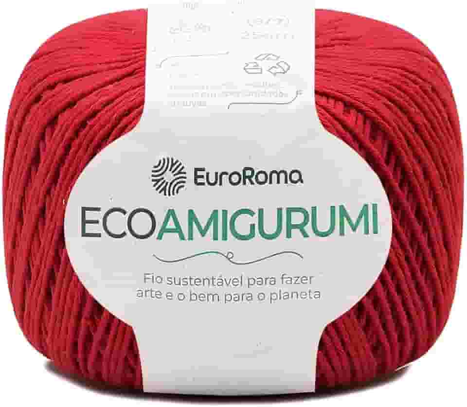 Linha para Crochê, Ecoamigurumi, Vermelho, 8/7 Fios, 160 grs, 254 mts, Euroroma