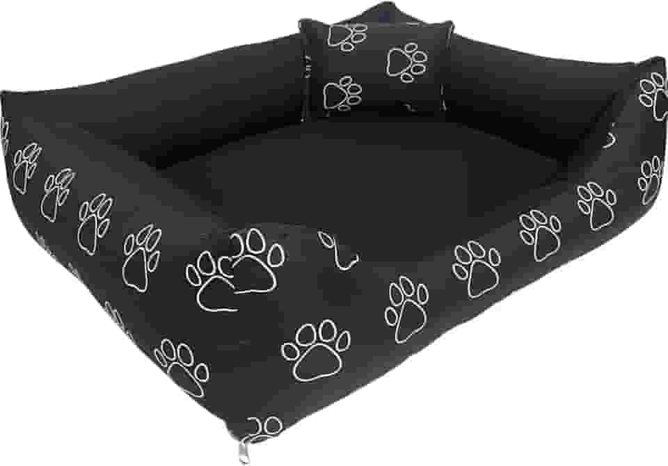 Cama Caminha para Pet Cachorro Gato Grande 70x60 com Zíper Lavável e Fundo Impermeável (Patinhas)