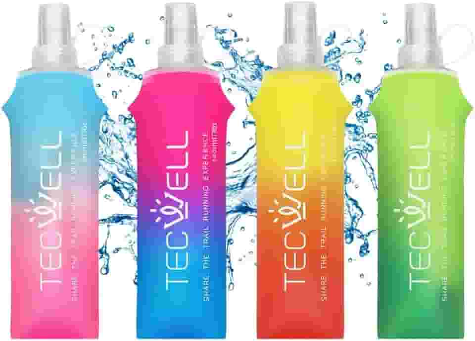 Garrafa De Água Dobrável Silicone 500ml Duo Color, Squeeze Esportivo Portátil Para Treinos, Ciclismo, Corrida, Camping, Flexível, Fácil De Guardar, Livre De BPA Premium (MASCULINO)