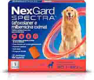 NexGard Spectra Antipulgas e Carrapatos e Vermífugo para Cães de 30,1 a 60kg - 1 tablete