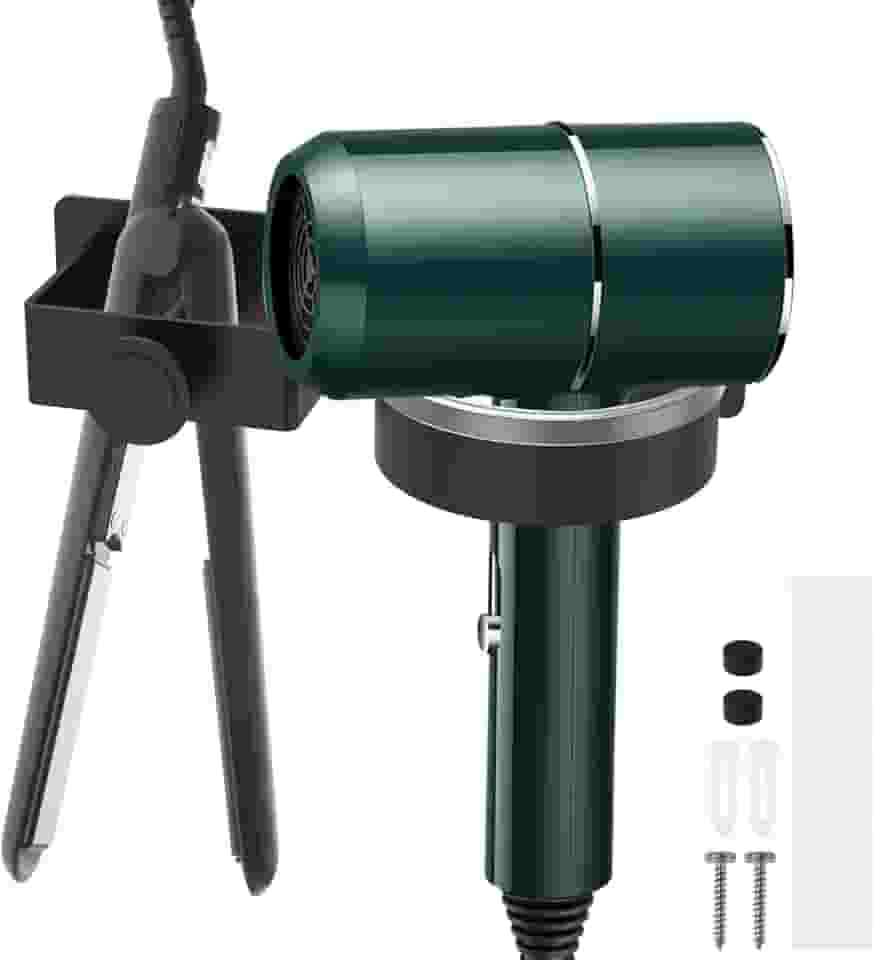 Suporte de parede para alisador de cabelo, suporte de secador de cabelo, suporte de parede adesivo, organizador de ferramentas de cabelo, suporte de parede para chapinha, modelador de cabelo, secador