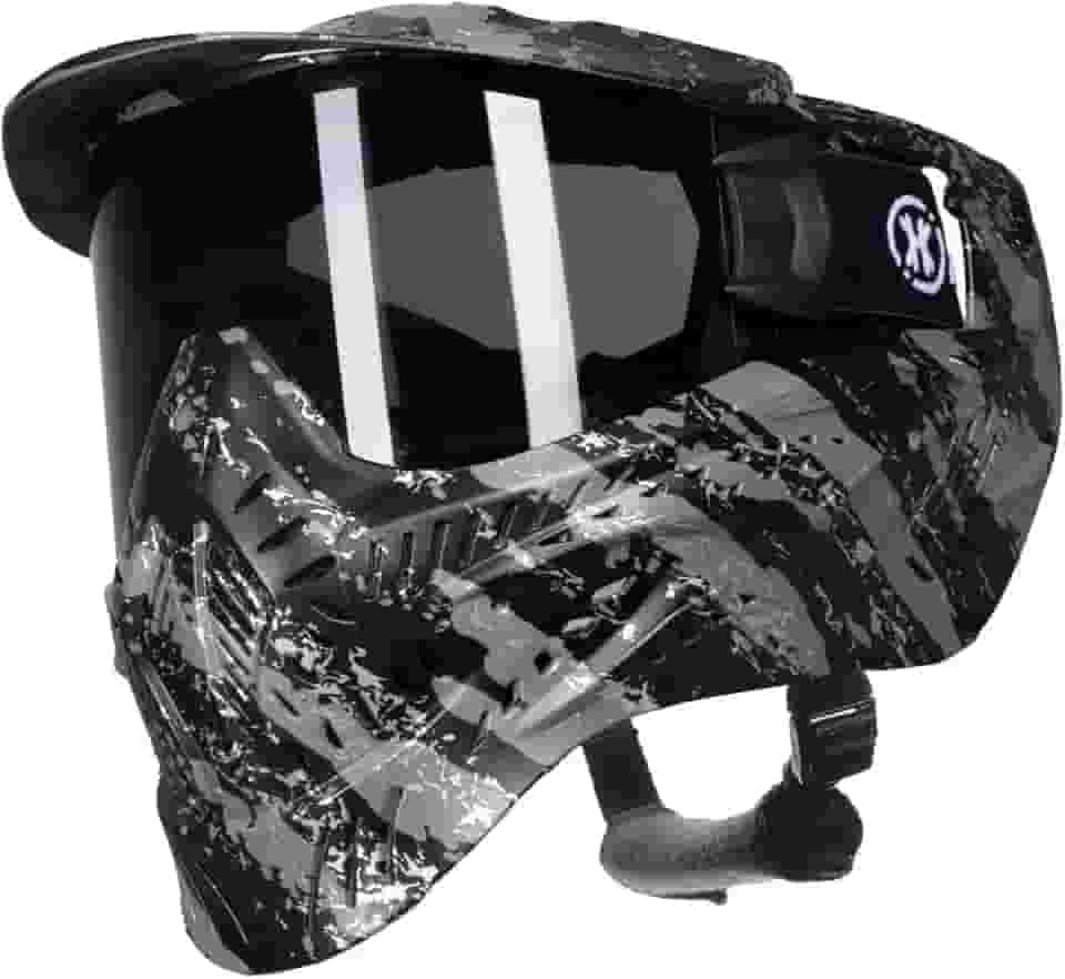 HK Army Máscara de Paintball Airsoft Hstl Goggle com Lente Térmica Antiembaçante (Fratura Preta/Cinza/Lente Fumê)