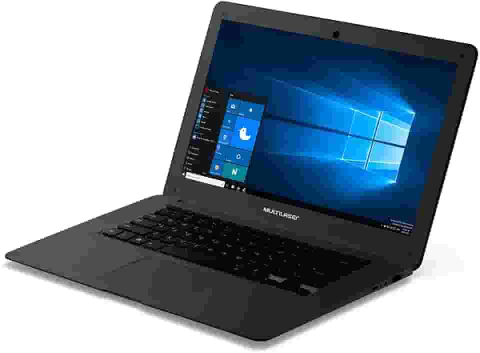 Notebook Legacy com licença perpétua Microsoft Office, Intel Quad Core Atom Z8350, RAM 2GB, 64GB (32+32SD) , Tela de 14' HD Windows 10, Preto, Multilaser - PC107